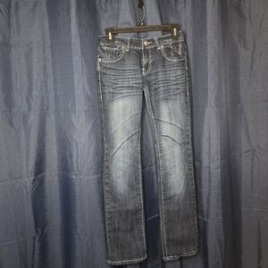 Junior Y2K NV Brand Distressed Blue Jeans Silver
